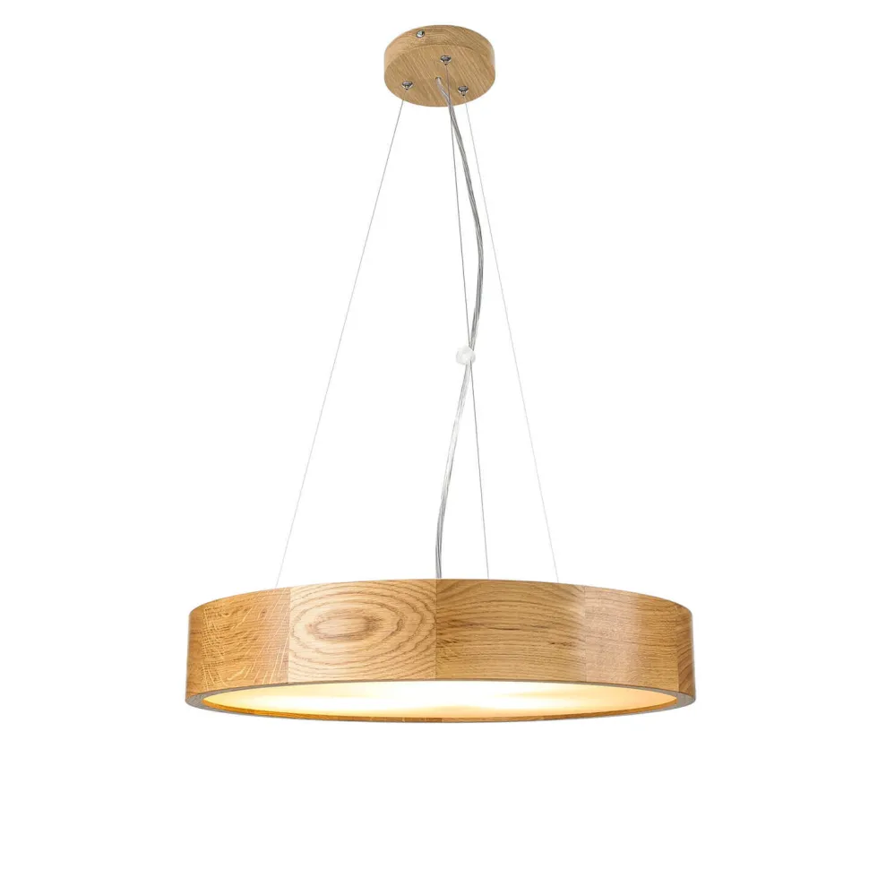 Hängelampe Holz Eiche Glas 3-flmg Ø47cm Küche