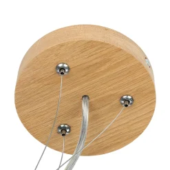 Hängelampe Holz Eiche Glas 3-flmg Ø47cm Küche