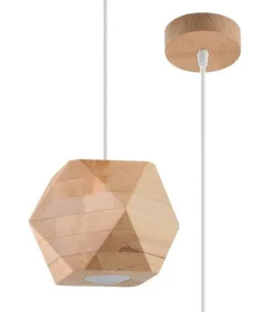 Hängelampe Holz geometrisch klein GU10 wohnlich ALBALI