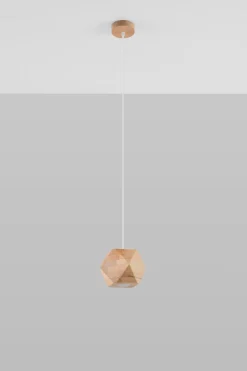 Hängelampe Holz geometrisch klein GU10 wohnlich ALBALI