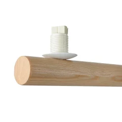 Hängelampe Holz Metall Glas L: 90 cm 7x G9 Modern