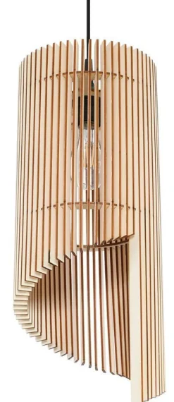 Hängelampe Holz Modern wohnlich E27 TEDUSIA Wohnzimmer