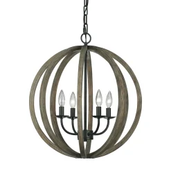 Hängelampe Holz rund Ø52cm Höhe verstellbar ARBARO