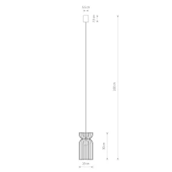 Hängelampe Holz Schirm E27 Ø 16 cm Weiß Natur LOZORNO