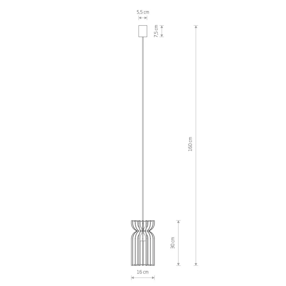 Hängelampe Holz Schirm E27 Ø 16 cm Weiß Natur LOZORNO