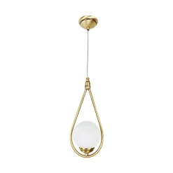 Hängelampe in Bronze hell Weiß E14 Messing Glas Jugendstil