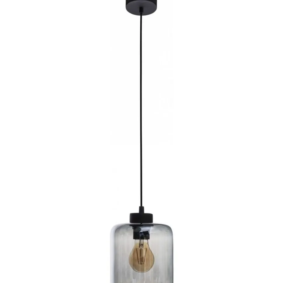 Hängelampe in Graphit Glas Esstisch Lampe ATIRI