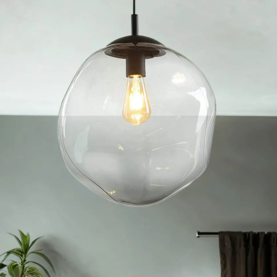 Hängelampe in Schwarz Kugel Esszimmer Leuchte E27