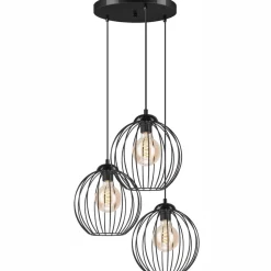 Hängelampe KARNA Metall Draht Schwarz 3-flammig verstellbar