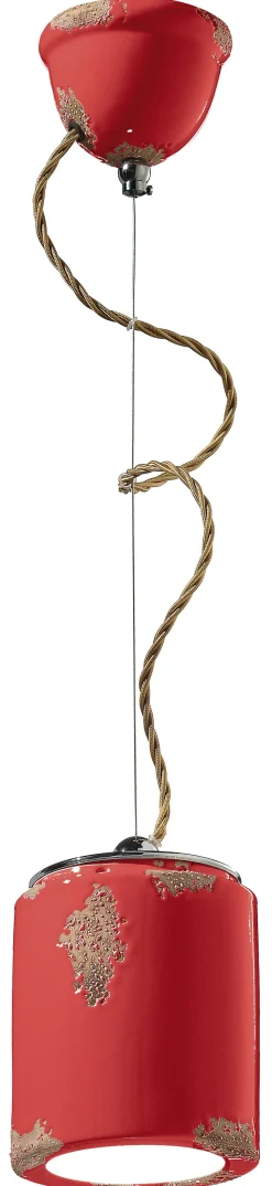 Hängelampe Keramik E27 rund Ø 12,5 cm H: max. 114 cm