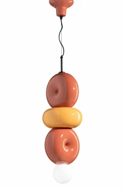Hängelampe Keramik Orange Gelb E27 Retro Design MICHELE