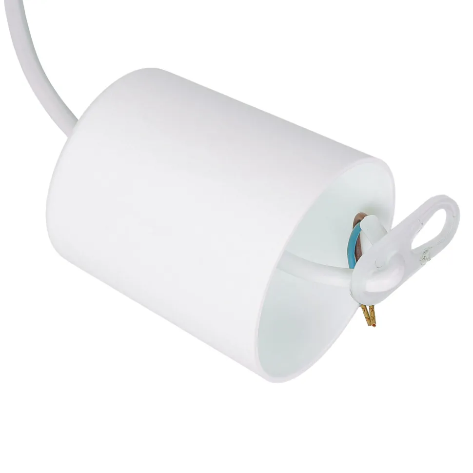 Hängelampe Kinder Metall Stoff E27 Weiß Blau