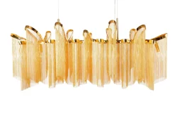 Hängelampe Klassisch Metall in Gold E14 120 cm lang