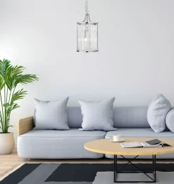 Hängelampe Kristall Ø 26 cm 2x E14 Glas Metall Jugendstil