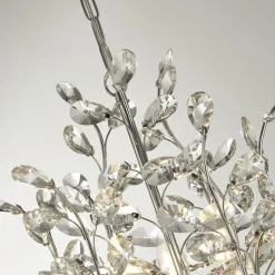 Hängelampe Kristall Metall Ø 78 cm 11x E14 Klar Chrom