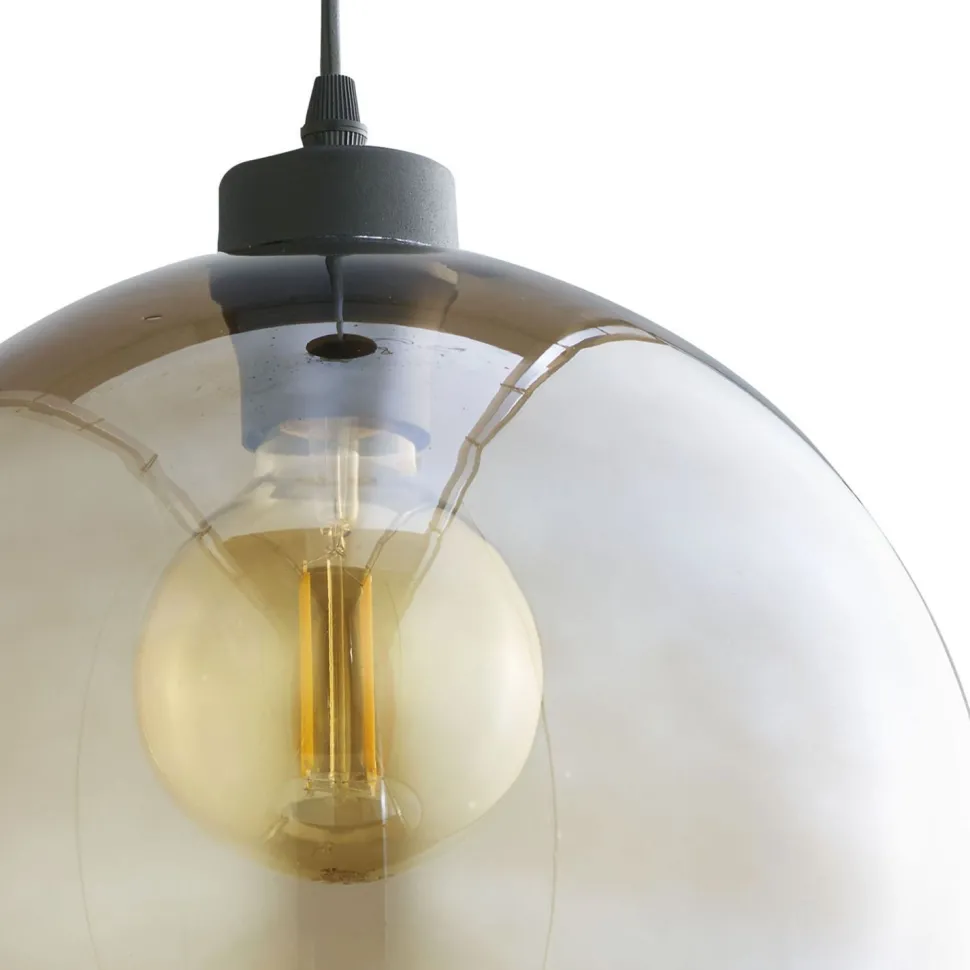 Hängelampe Kugel Ø 30 cm E27 Rauchglas verstellbar