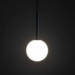 Hängelampe Kugel Ø 12 cm H: max. 160 cm Schwarz Weiß G9 Glas