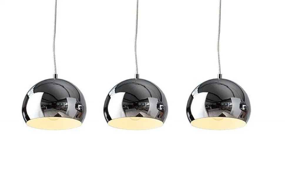 Hängelampe Kugel Chrom Esszimmer Lampe 3-flammig