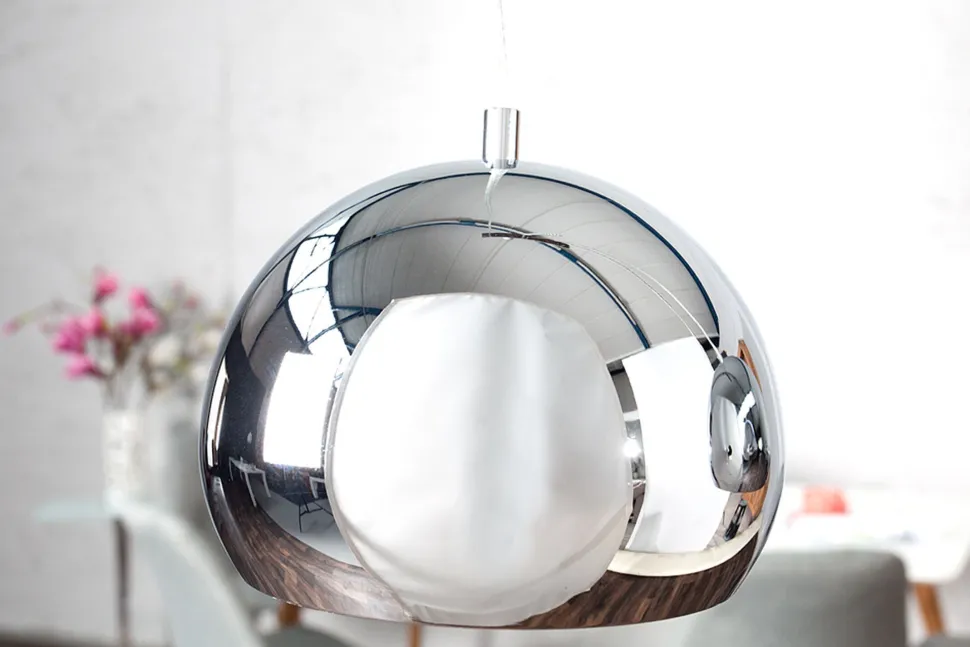 Hängelampe Kugel Chrom Esszimmer Lampe 3-flammig