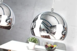 Hängelampe Kugel Chrom Esszimmer Lampe 3-flammig