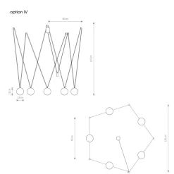 Hängelampe Kugel Schirme 5-flammig G9 Schwarz Weiß verstellbar