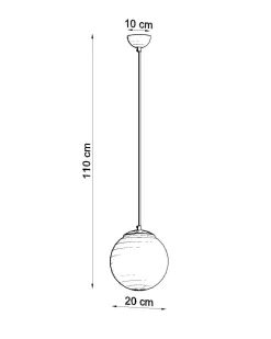 Hängelampe Kugelschirm Ø 20 cm Weiß Gold Glas Metall E27
