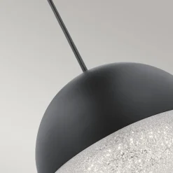 Hängelampe LED rund D: 20 cm Kugelschirm Schwarz