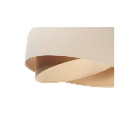Hängelampe Leinen E27 rund Ø 50 cm Creme Beige wohnlich