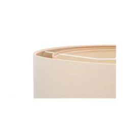 Hängelampe Leinen E27 rund Ø 50 cm Creme Beige wohnlich