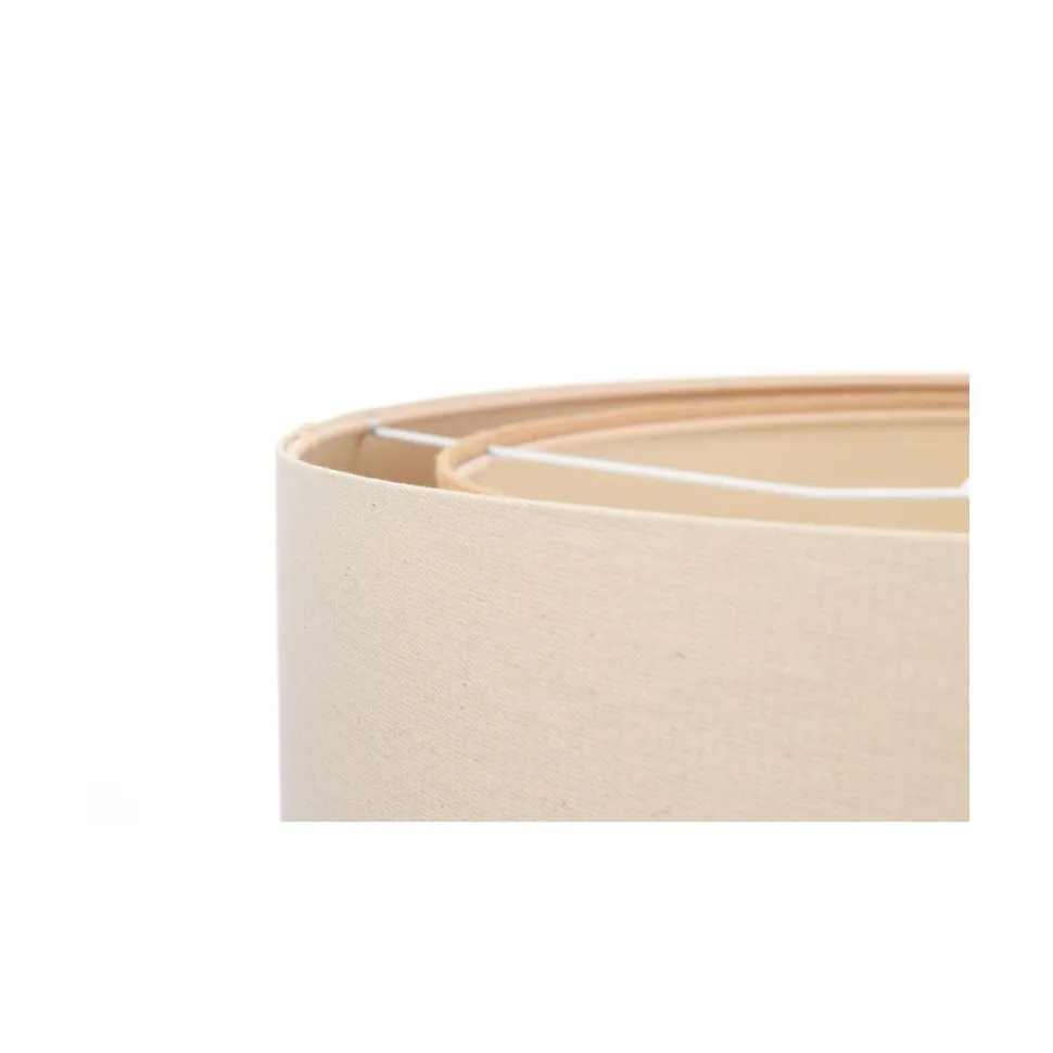Hängelampe Leinen E27 rund Ø 50 cm Creme Beige wohnlich
