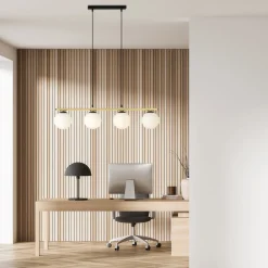 Hängelampe länglich Kugelschirm verstellbar 4x E14