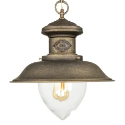 Hängelampe Messing Antik aus Echt-Messing Al Mare