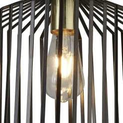 Hängelampe Metall Ø 22 cm in Schwarz Messing E27