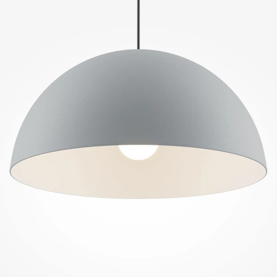 Hängelampe Metall E27 rund D: 35 cm H: max. 320 cm Grau