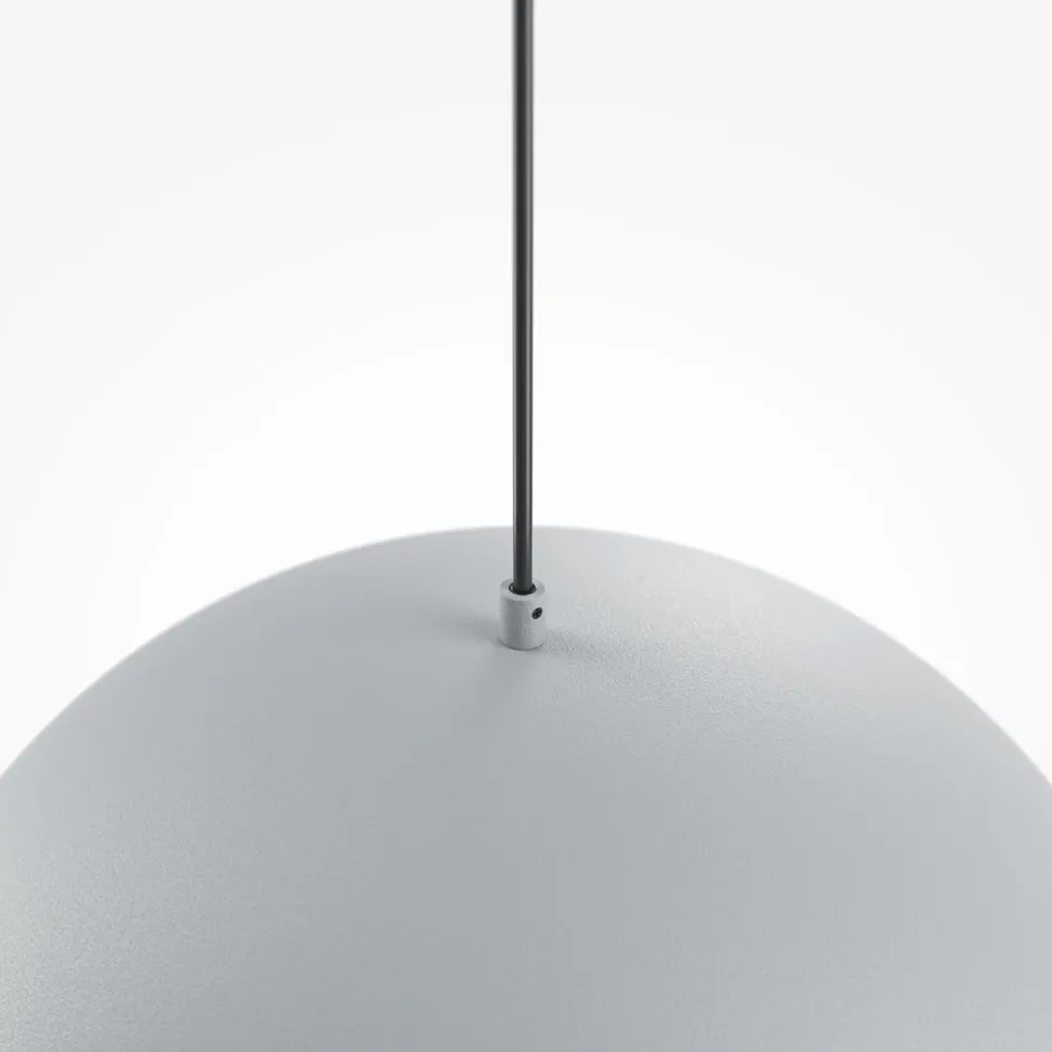 Hängelampe Metall E27 rund D: 35 cm H: max. 320 cm Grau