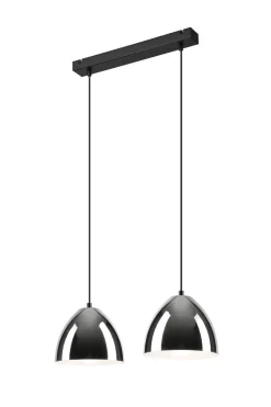 Hängelampe Metall 2-flmg E27 elegante Loft Küche