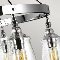 Hängelampe Metall Glas Ø 94,3 cm H: max. 235 cm 6x E27