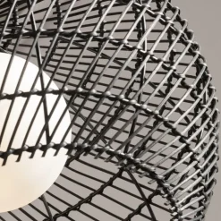 Hängelampe Metall Glas Ø 40 cm rund H: max. 358 cm G9