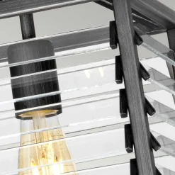 Hängelampe Metall Glas 25 cm breit H: max. 200,3 cm E27