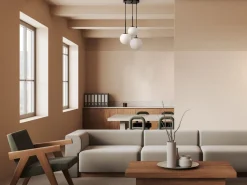 Hängelampe Metall Glas E14 40 cm breit H: max. 222,5 cm