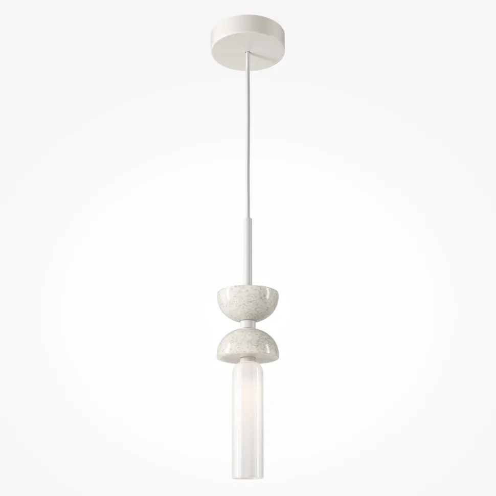 Hängelampe Metall Glas G9 D: 10 cm rund Modern MARIA