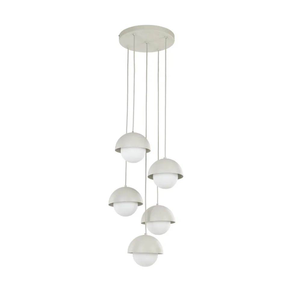 Hängelampe Metall Glas G9 H: max. 1,4 m Beige Weiß 5-flammig