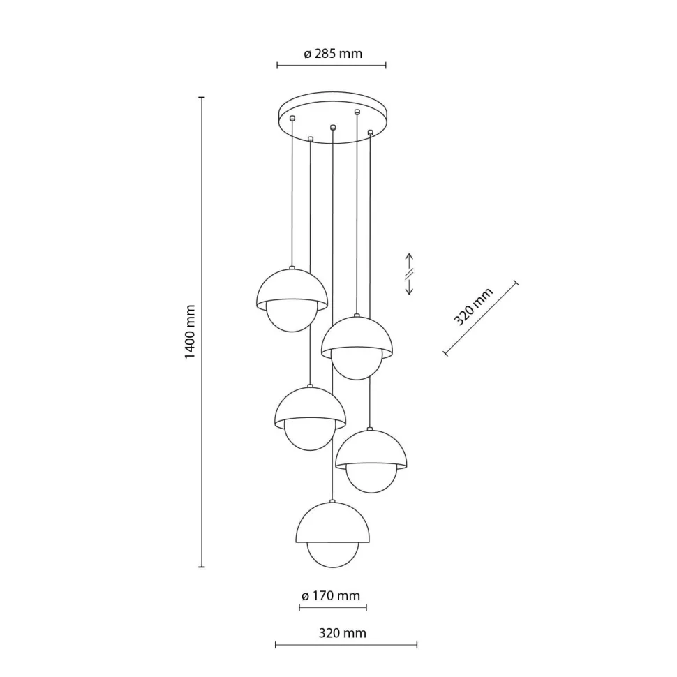 Hängelampe Metall Glas G9 H: max. 1,4 m Beige Weiß 5-flammig