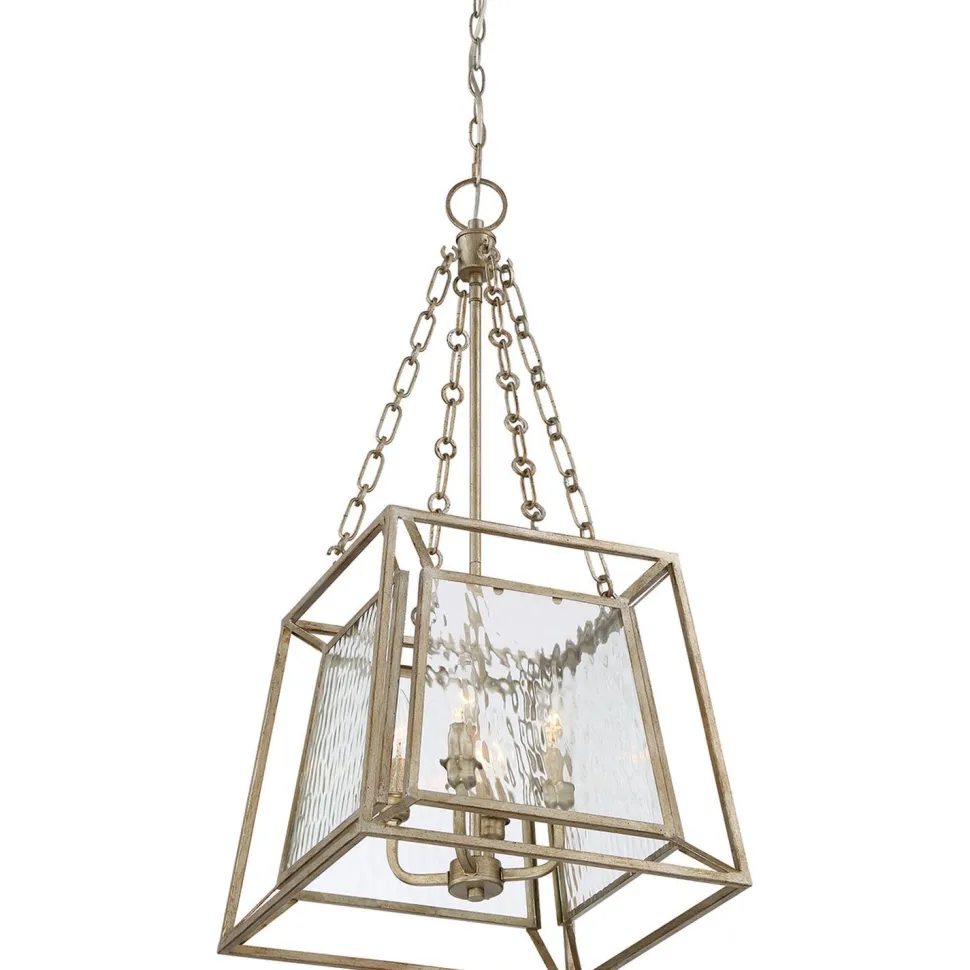 Hängelampe Metall Glas in Gold antik OLAVA