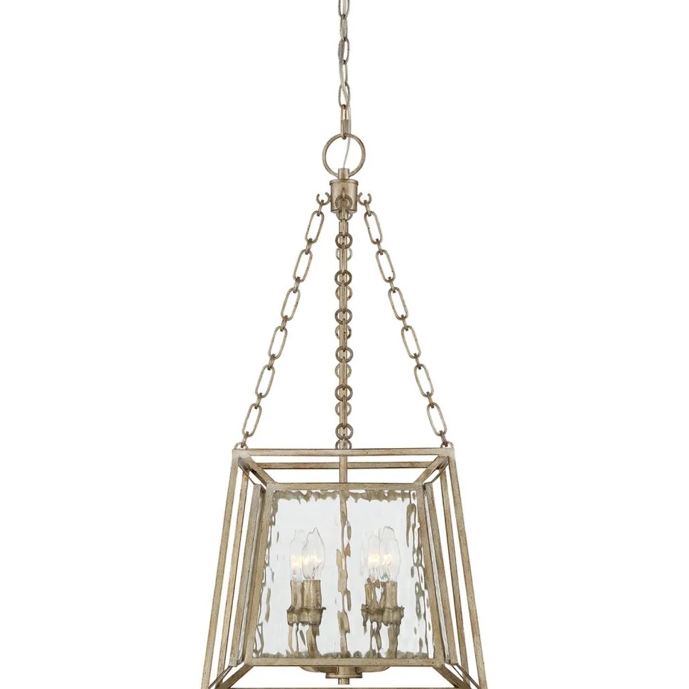 Hängelampe Metall Glas in Gold antik OLAVA