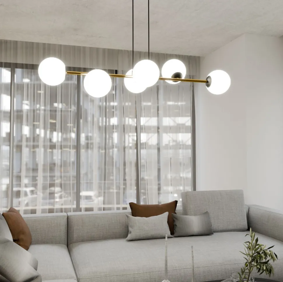 Hängelampe Metall Glas Kugelschirme E14 dekorativ