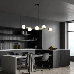 Hängelampe Metall Glas Kugelschirme E14 dekorativ