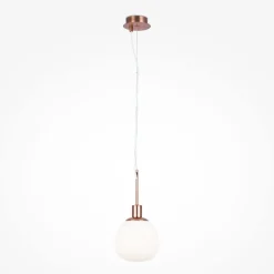 Hängelampe Metall Glas rund D: 15 cm H: max. 153 cm E14