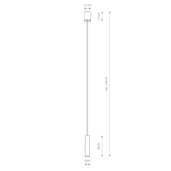 Hängelampe Metall Hellgrau GU10 R35 Ø 4 cm schmal