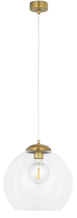 Hängelampe Metall in Messing Glas E27 stilvoll